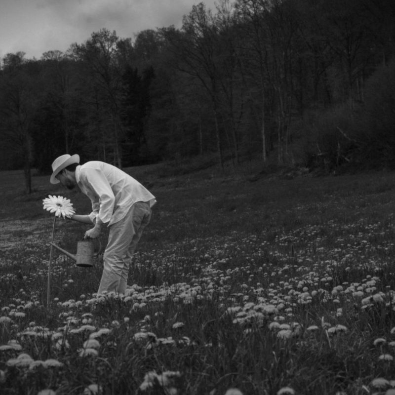 Man with Hat - Field of flowers