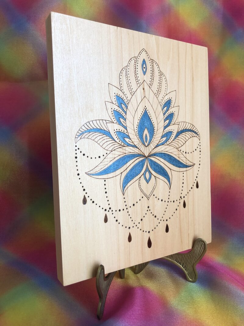 pyrography-wood-lotus